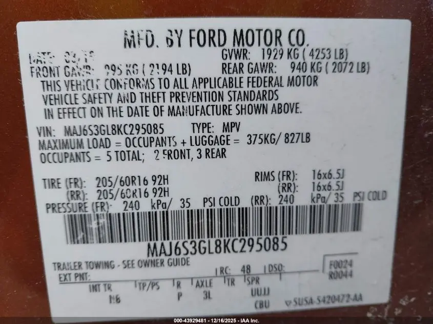 2019 FORD ECOSPORT SE