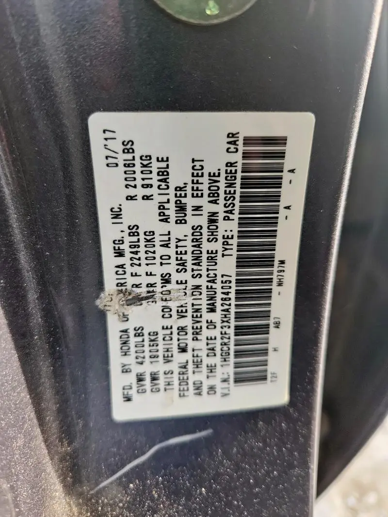 2017 HONDA ACCORD LX  