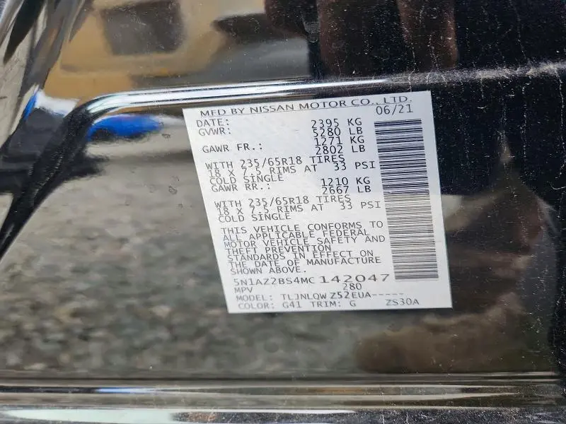 2021 NISSAN MURANO SV  