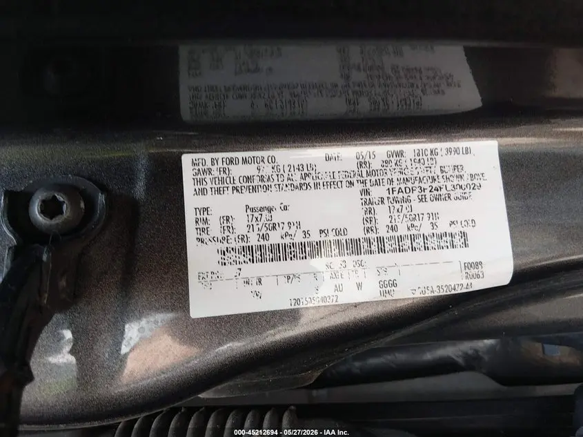 2015 FORD FOCUS SE