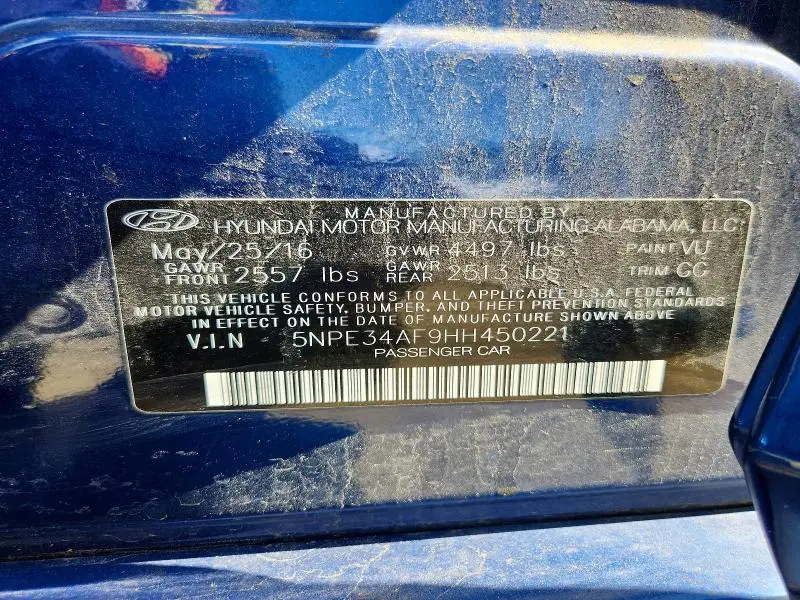 2017 HYUNDAI SONATA SPORT  