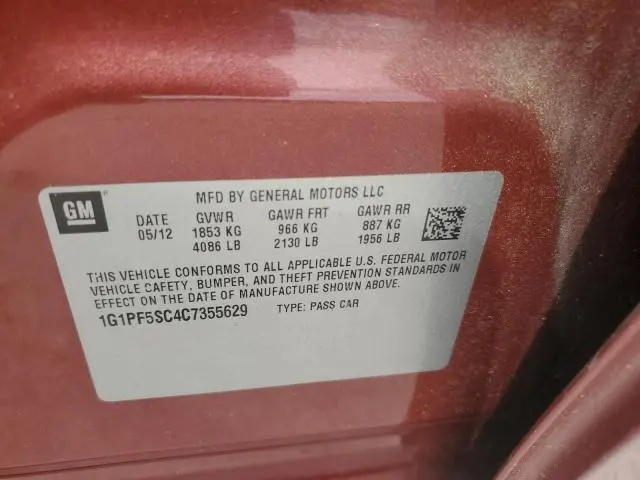 2012 CHEVROLET CRUZE LT