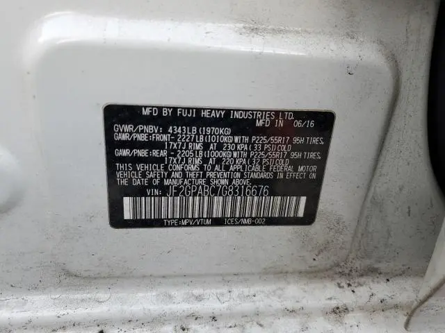 2016 SUBARU CROSSTREK PREMIUM  