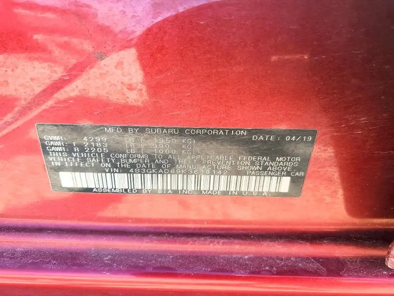 2019 SUBARU IMPREZA PREMIUM  