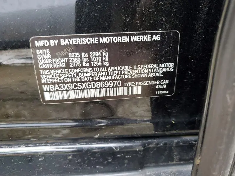 2016 BMW 335 XIGT  