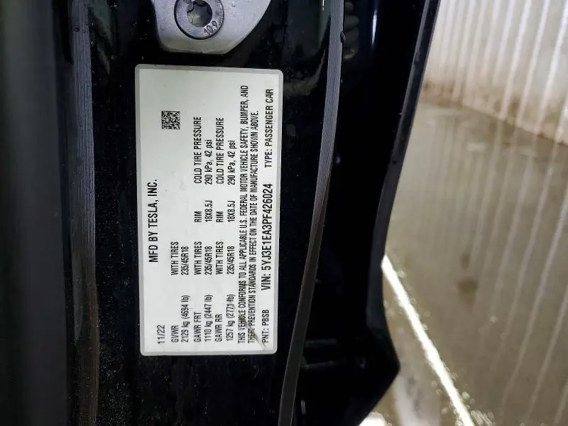 2023 TESLA MODEL 3   