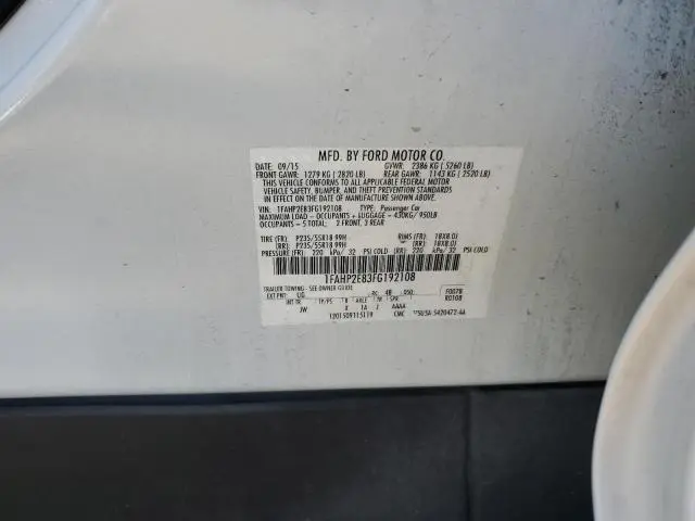 2015 FORD TAURUS SEL  