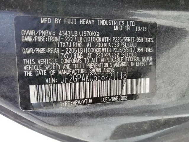 2014 SUBARU XV CROSSTREK 2.0 LIMITED  