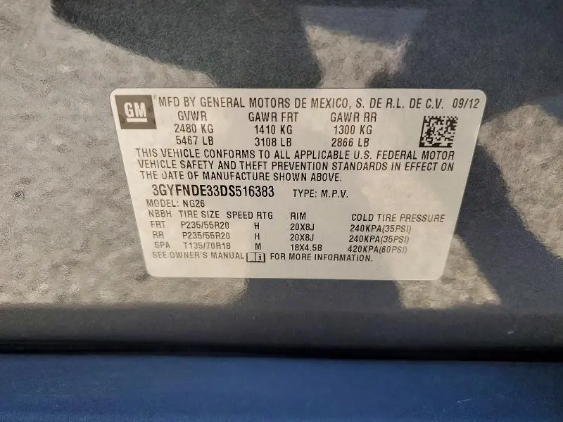 2013 CADILLAC SRX PERFORMANCE COLLECTION  