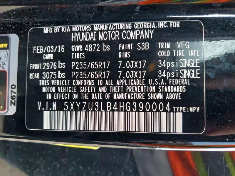 2017 HYUNDAI SANTA FE SPORT   