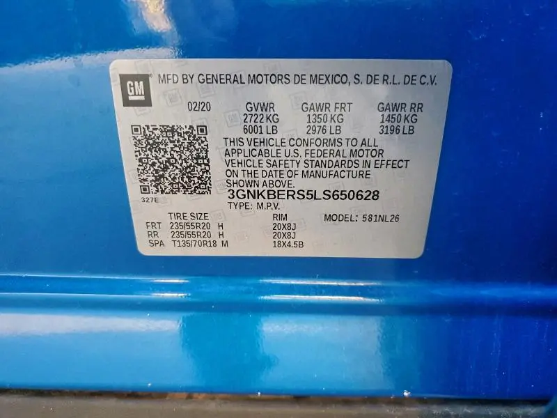 2020 CHEVROLET BLAZER RS  