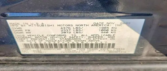 2010 MITSUBISHI GALANT ES  