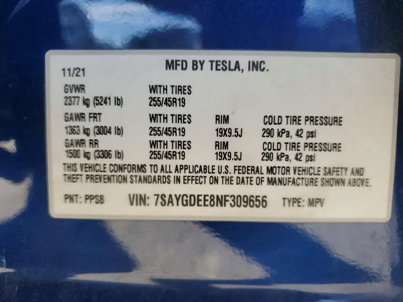 2022 TESLA MODEL Y   