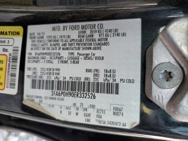 2014 FORD FUSION SE