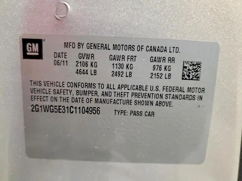 2012 CHEVROLET IMPALA LT  