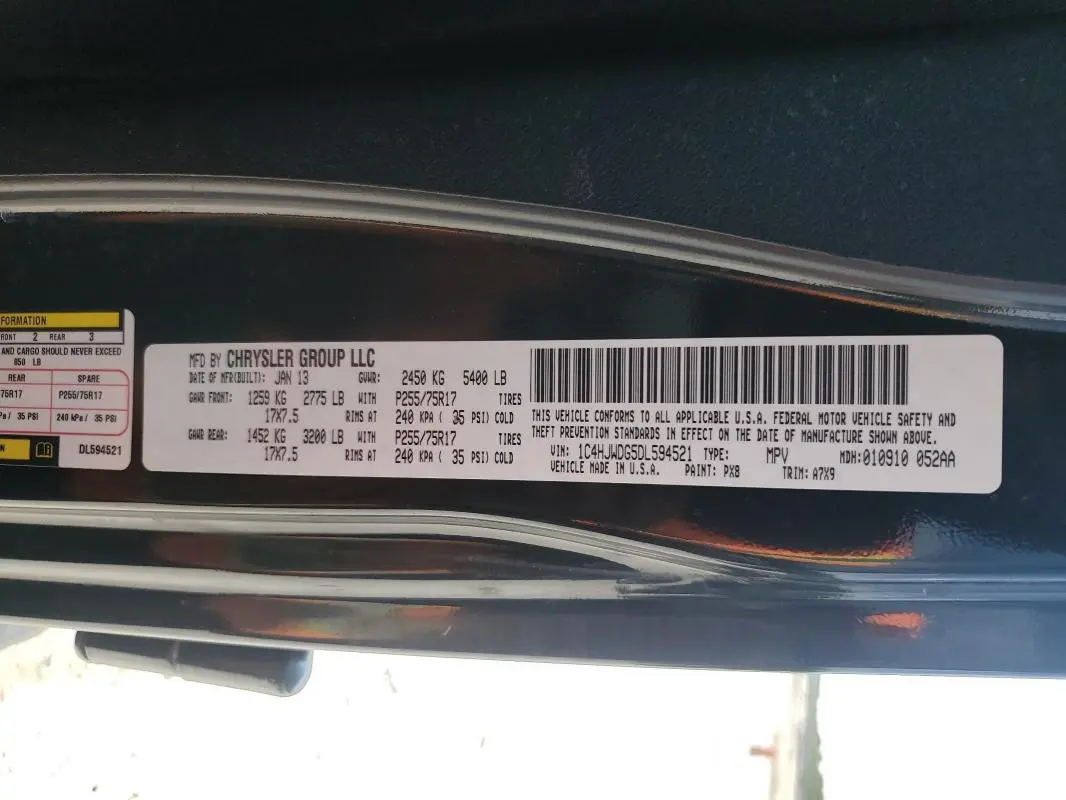 2013 JEEP WRANGLER UNLIMITED SPORT  