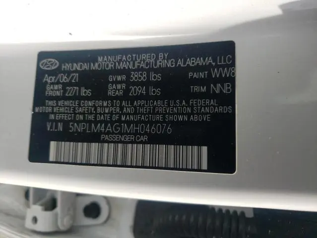 2021 HYUNDAI ELANTRA SEL  