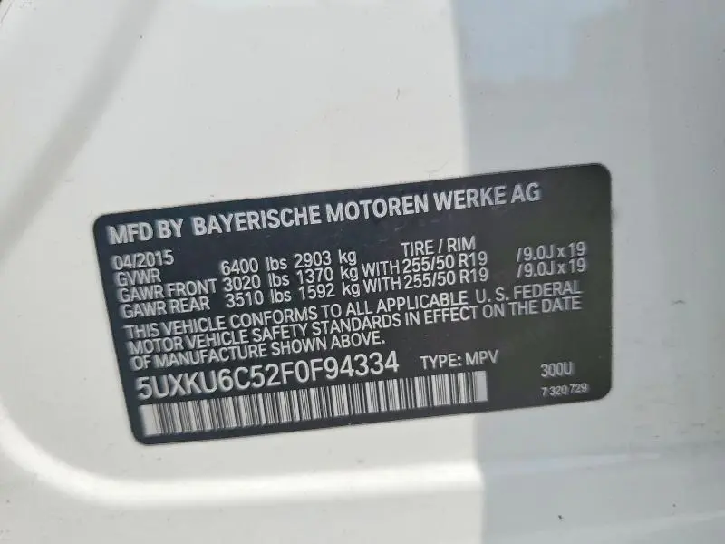 2015 BMW X6 XDRIVE50I  