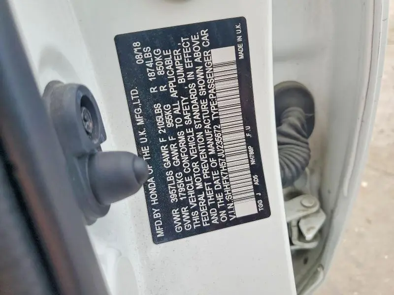 2018 HONDA CIVIC EX  