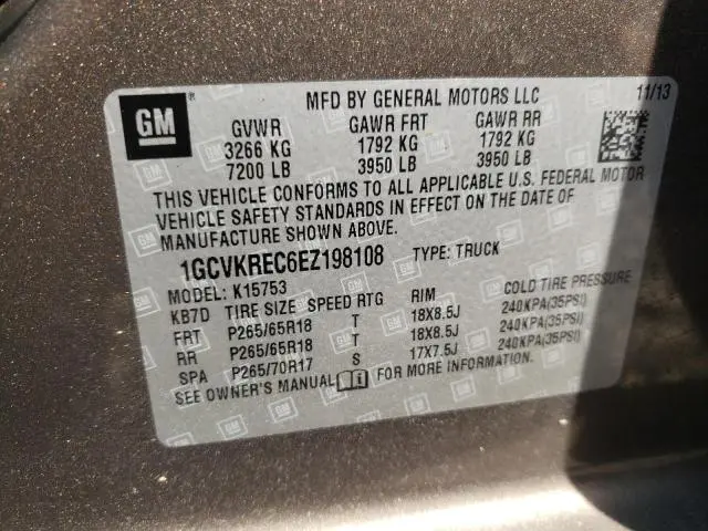 2014 CHEVROLET SILVERADO K1500 LT  