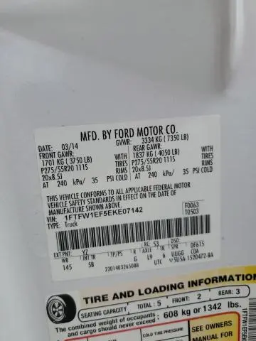 2014 FORD F150 SUPERCREW  