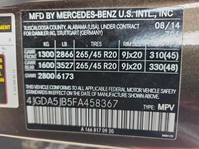 2015 MERCEDES-BENZ ML 350  