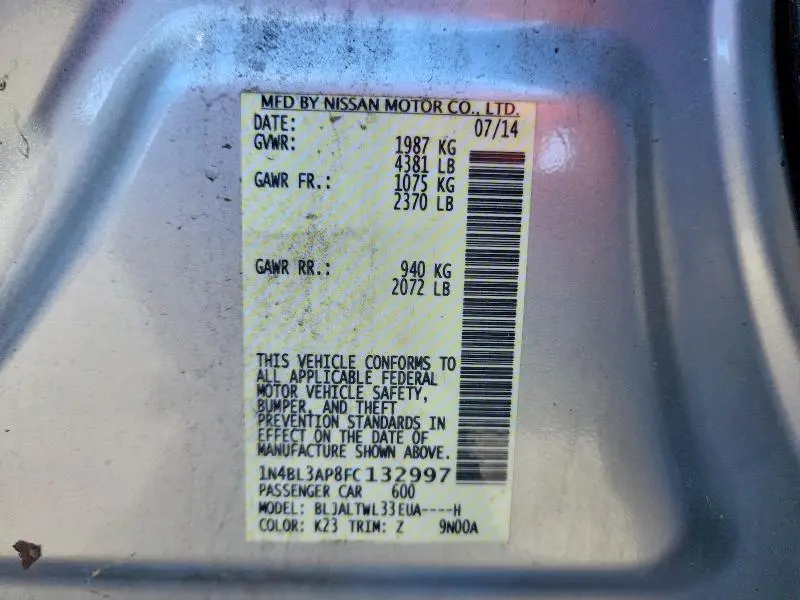 2015 NISSAN ALTIMA 3.5 SL  