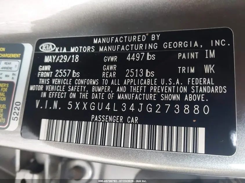 2018 KIA OPTIMA EX