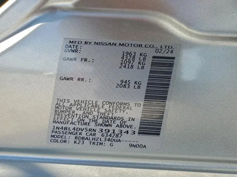 2024 NISSAN ALTIMA SV  