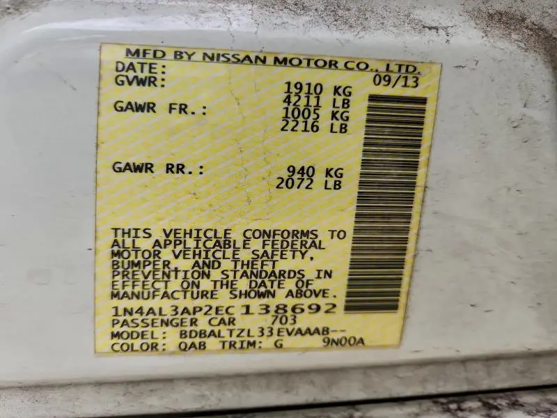 2014 NISSAN ALTIMA 2.5  