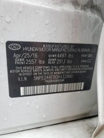 2016 HYUNDAI SONATA SE  