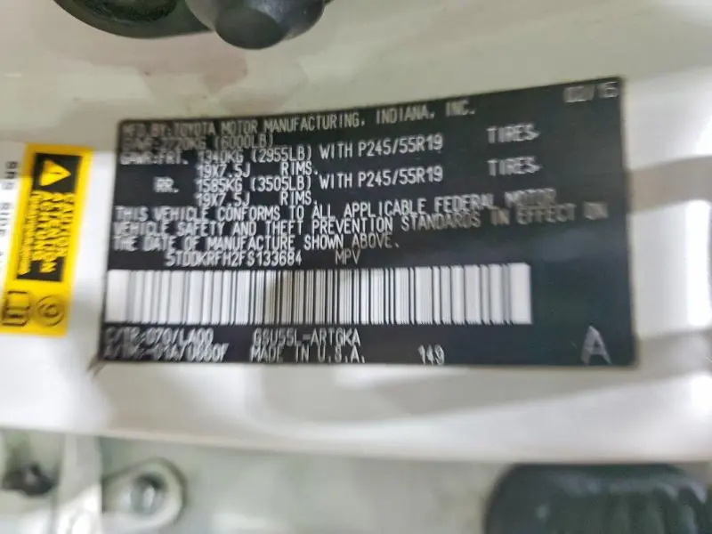 2015 TOYOTA HIGHLANDER LIMITED  