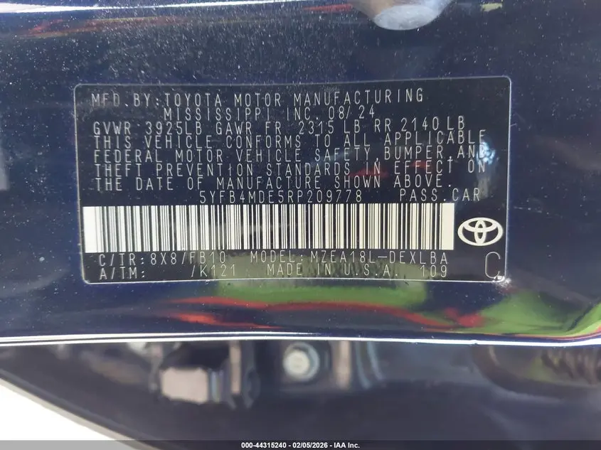 2024 TOYOTA COROLLA LE