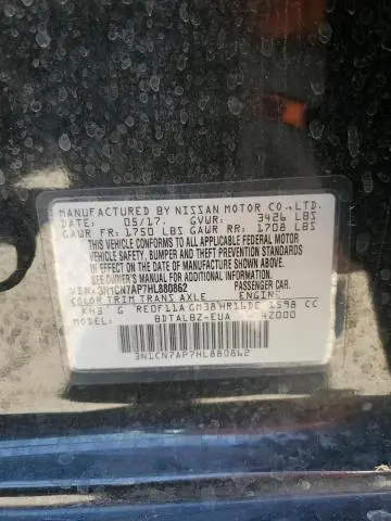 2017 NISSAN VERSA S  