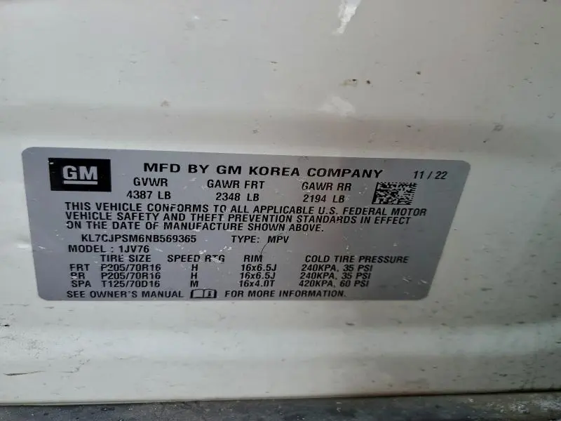 2022 CHEVROLET TRAX 1LT  