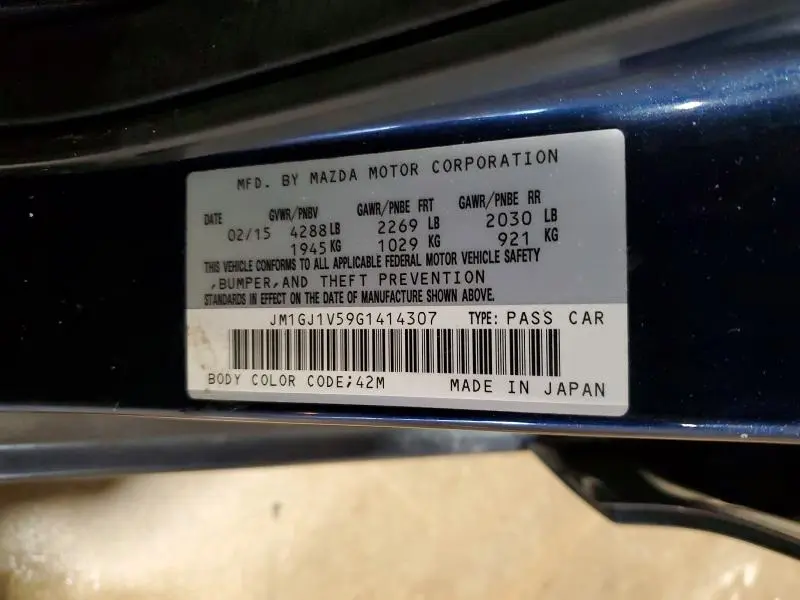 2016 MAZDA 6 TOURING  