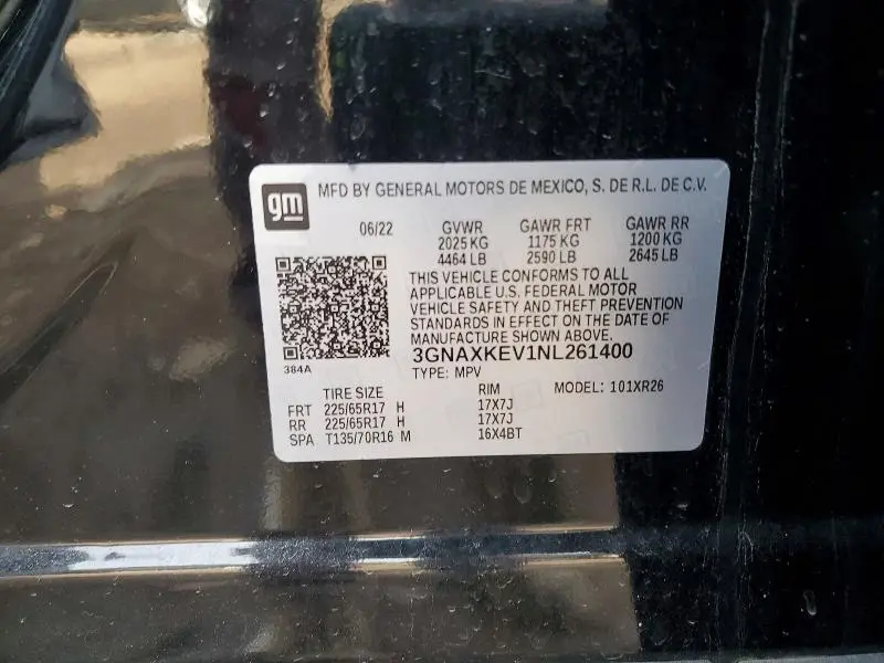 2022 CHEVROLET EQUINOX LT  