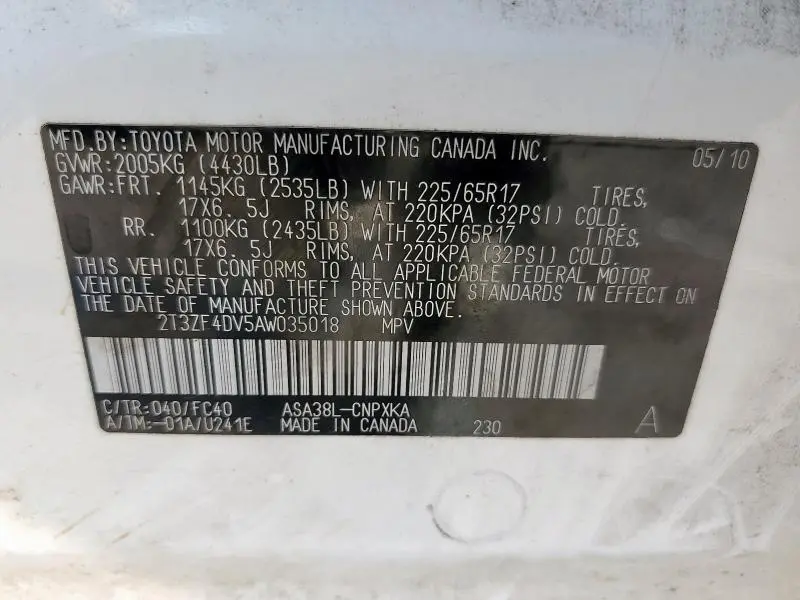 2010 TOYOTA RAV4   