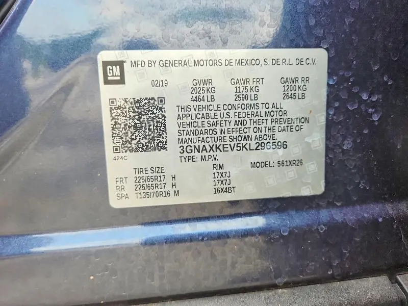 2019 CHEVROLET EQUINOX LT  