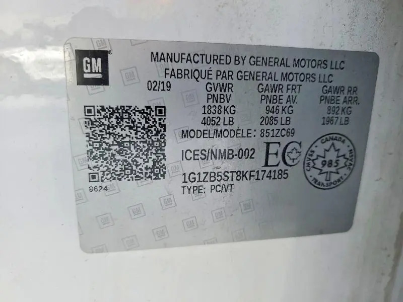 2019 CHEVROLET MALIBU LS  