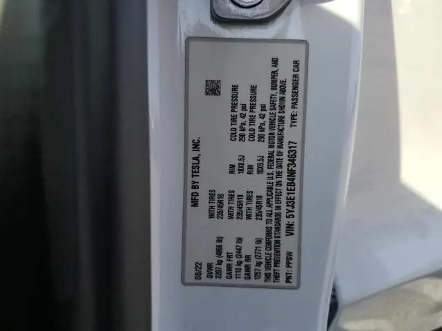 2022 TESLA MODEL 3   