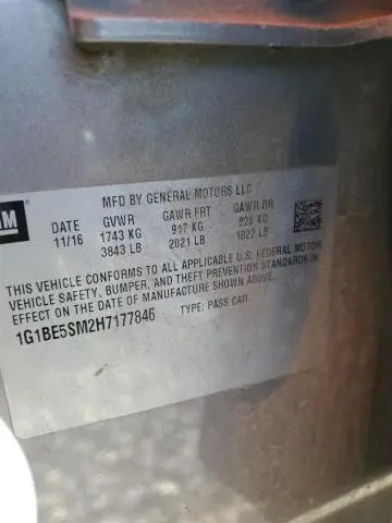 2017 CHEVROLET CRUZE LT