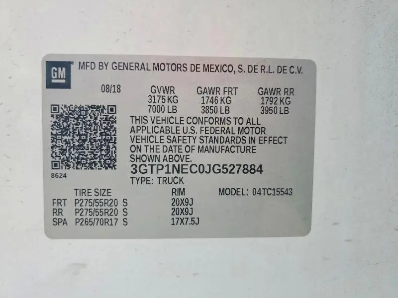 2018 GMC SIERRA C1500 SLT  