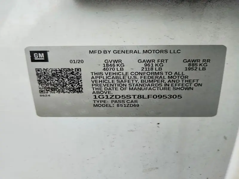 2020 CHEVROLET MALIBU LT  