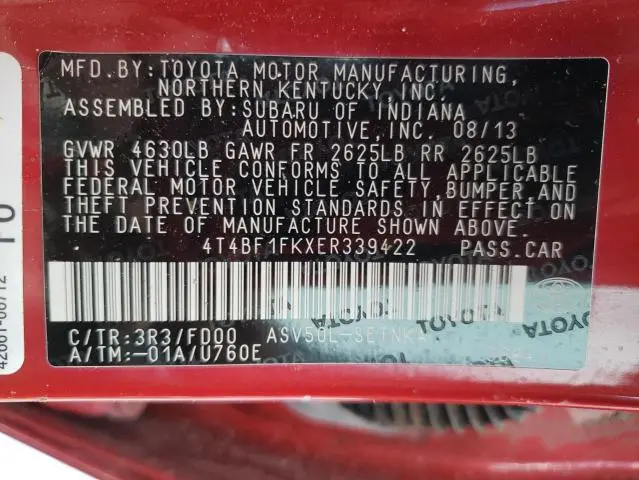 2014 TOYOTA CAMRY L
