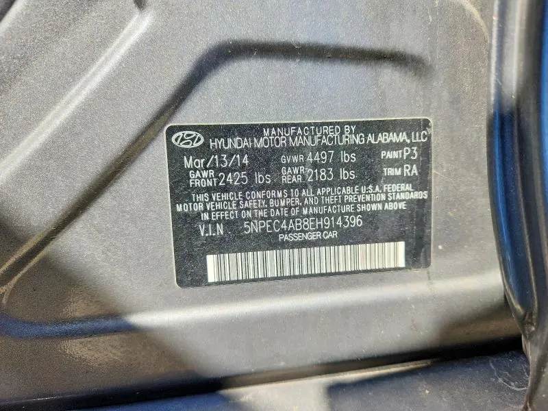 2014 HYUNDAI SONATA LIMITED 2.0T  