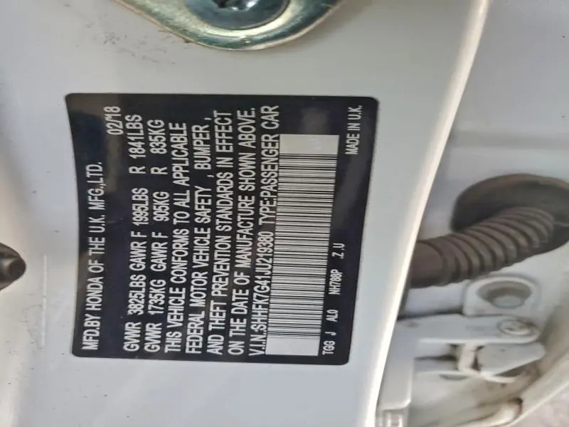 2018 HONDA CIVIC SPORT  