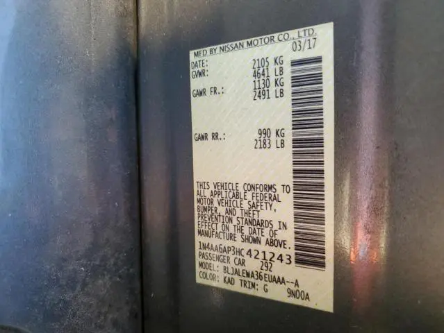 2017 NISSAN MAXIMA 3.5S  