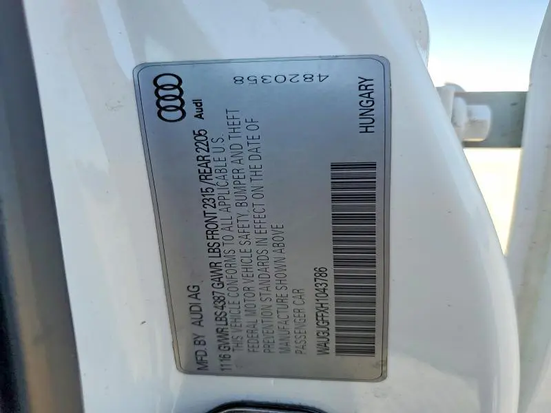 2017 AUDI A3 PREMIUM PLUS  