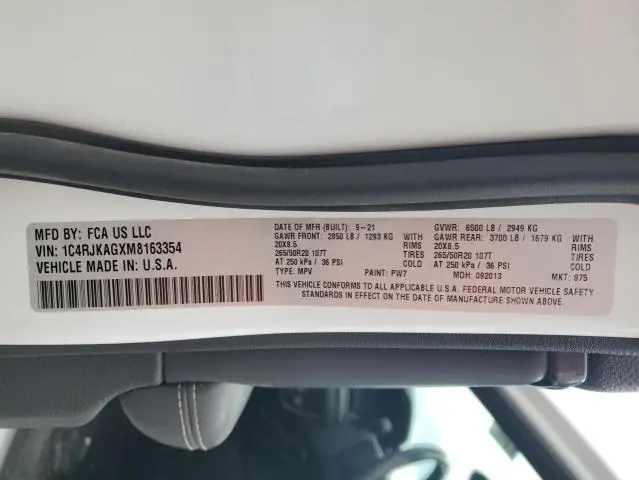 2021 JEEP GRAND CHEROKEE L LAREDO  
